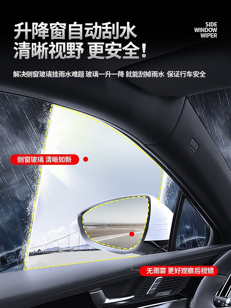 Side Window Glass Wiper Strip Blade Set (2-Piece) for DEEPAL SL03 / S7 (2023+) - Image 2