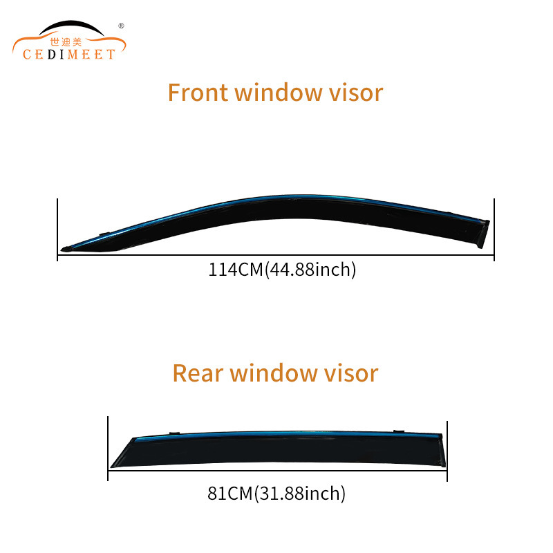 Acrylic Window Side Rain Guard Set for CHANGAN UNI-K (2021+), 4-Piece Thickened Tape-On Deflectors - Image 4