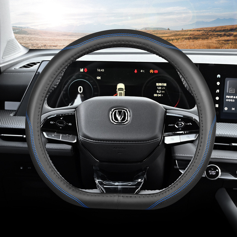 Genuine Leather Steering Wheel Cover for CHANGAN CS75 PLUS (2nd/3rd Gen), Eado PLUS, and UNI-T - Image 3