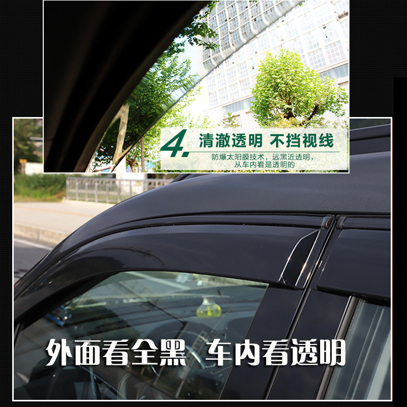 All-Black Window Rain Guard and Side Sun Deflector Set for CHANGAN CS35 CS55 PLUS CS75 PLUS CS85 CS95 - Image 3