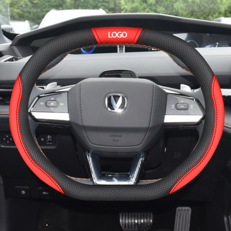 Nappa Leather Steering Wheel Cover for 2022 CHANGAN UNI-K (38cm, Easy Install) - Image 2