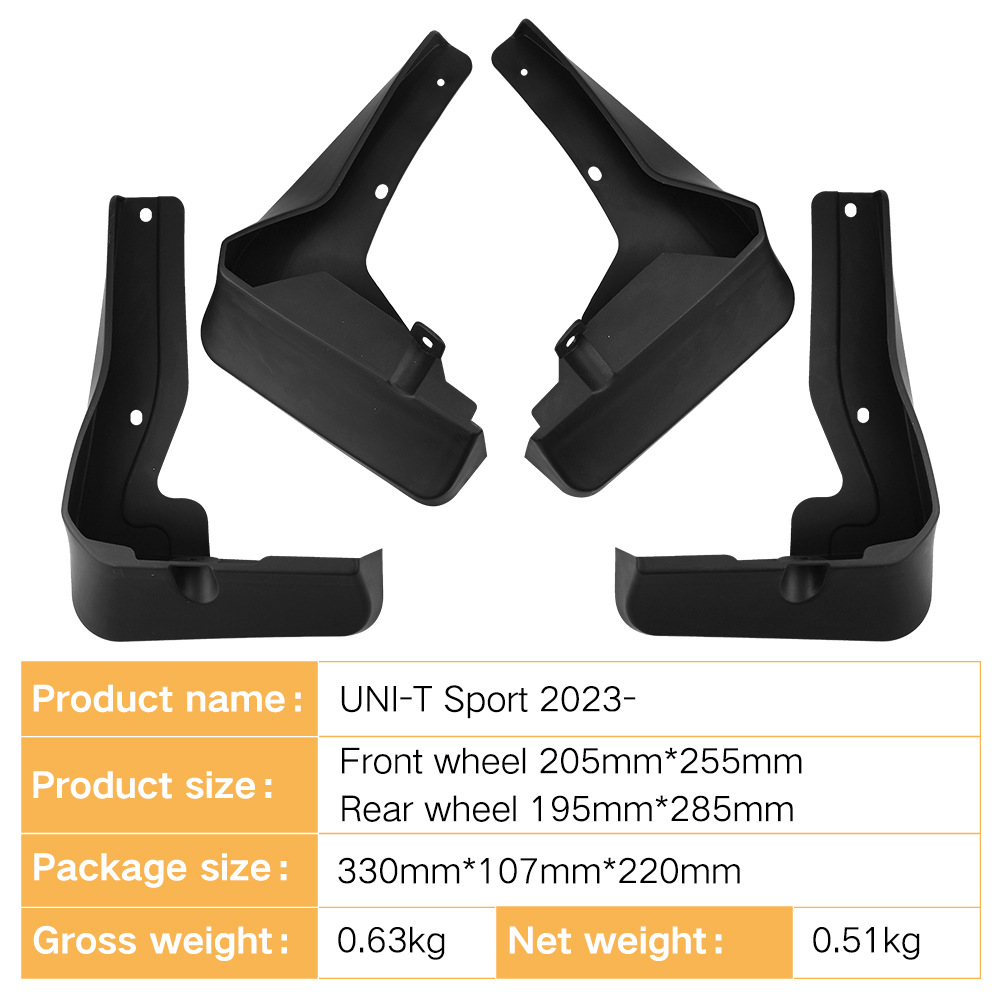 Car Mud Flaps Front and Rear Mudguards for CHANGAN UNI-T Sport 2023-2024 - Image 2