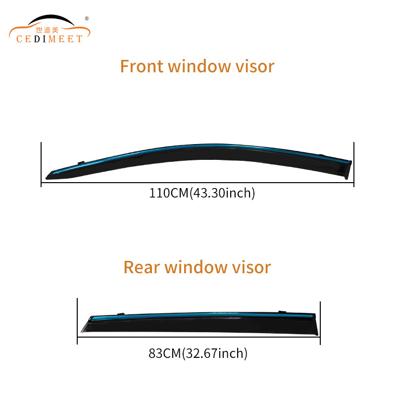 Acrylic Window Deflectors and Rain Guards for CHANGAN UNI-T (2020-Present), 4-Piece Set - Image 4