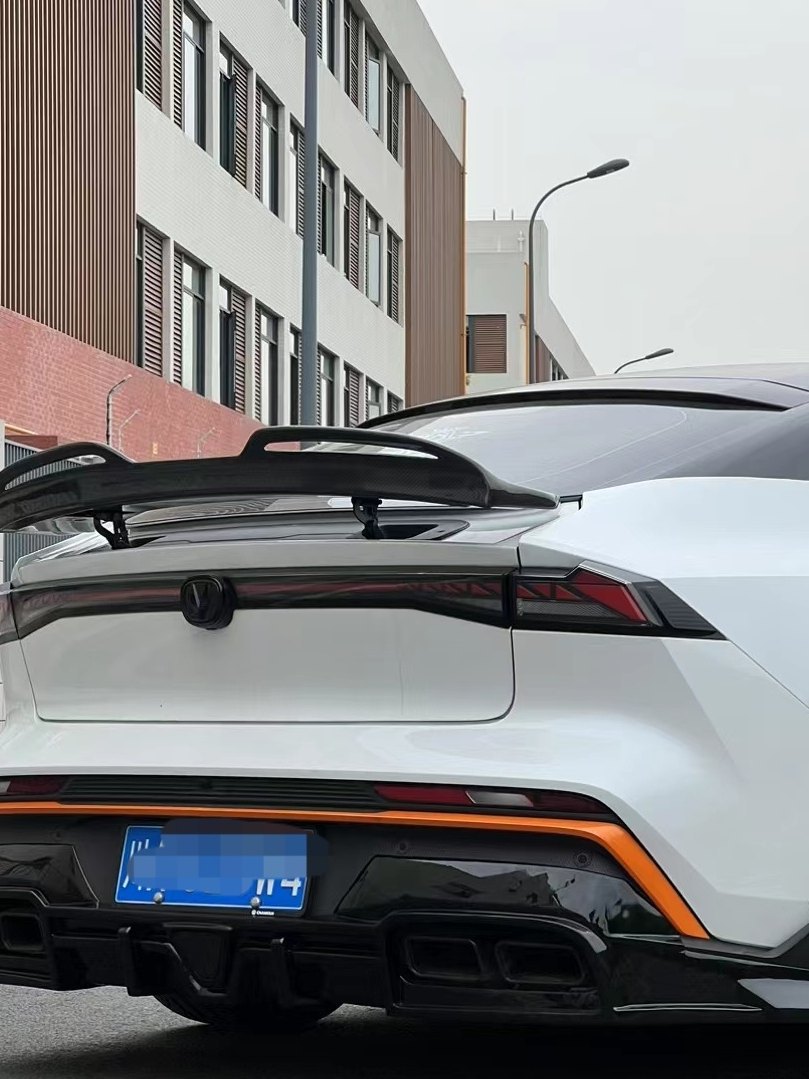 Rear Bumper Lip Spoiler with V-Shaped LED Pilot Light for CHANGAN UNI-V Premium Sport 2022-2024 - Image 2