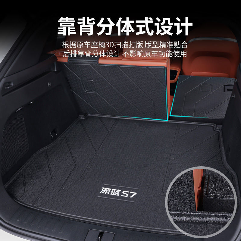 TPE Waterproof Trunk Mat and Rear Seat Backrest Protectors for DEEPAL S07 (2023+) - Image 3