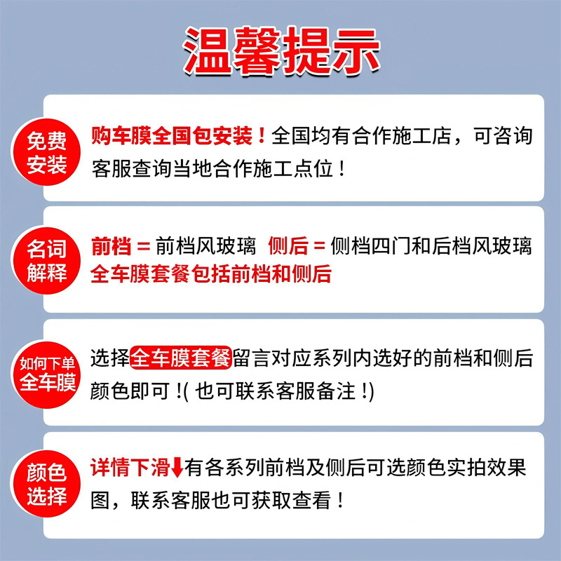 Full Car Solar Window Tint Film Set Heat Insulation & Privacy for CHANGAN UNI-Z - Image 2
