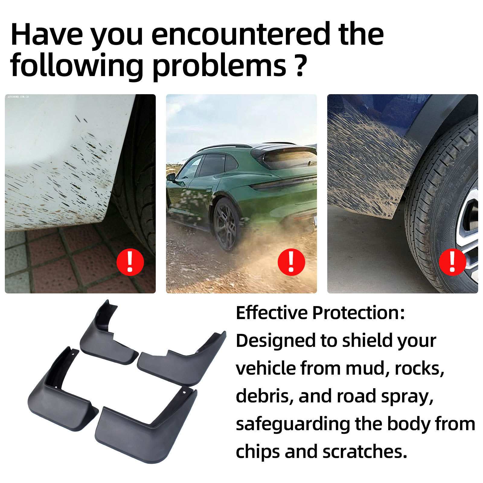 Front and Rear Wheel Mudguards for CHANGAN UNI-K 2021-2024 - Soft PP Plastic Splash Guards - Image 4