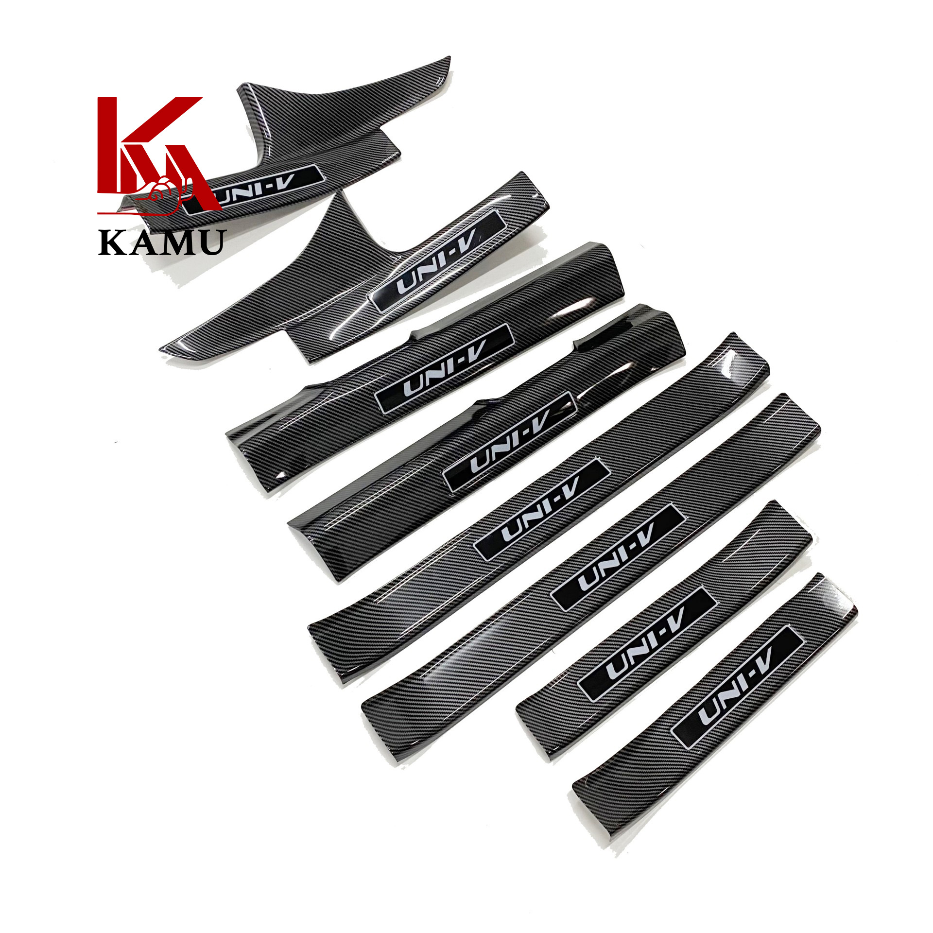 Outer Door Sill Protectors Carbon Fiber Pattern ABS Scuff Plates for CHANGAN UNI-V - Image 5