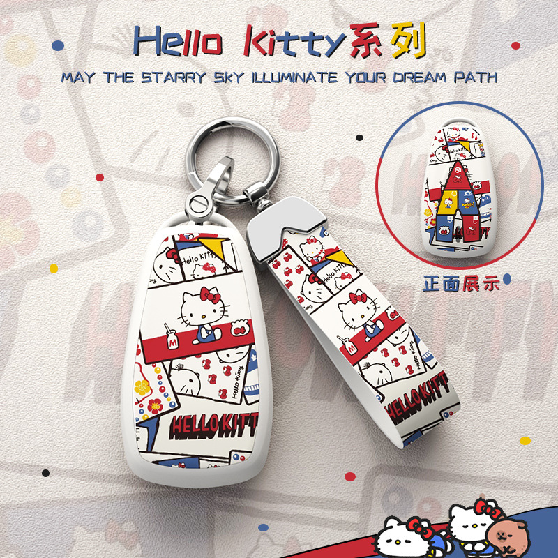 Cartoon Kitty TPU Key Fob Cover for CHANGAN CS75 PLUS CS55 UNI-T UNI-V OSHAN X5 Z6 - Image 2