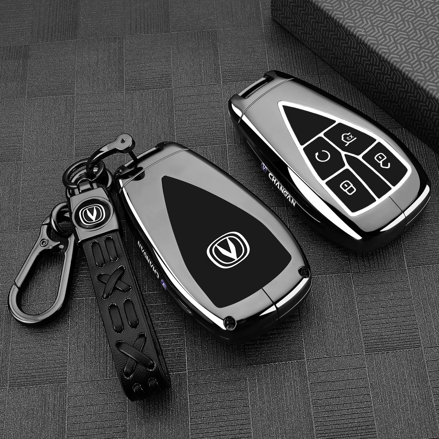 Genuine Leather Key Fob Cover for 2025 CHANGAN UNI-V Noble/Sports High Energy Edition - Image 2