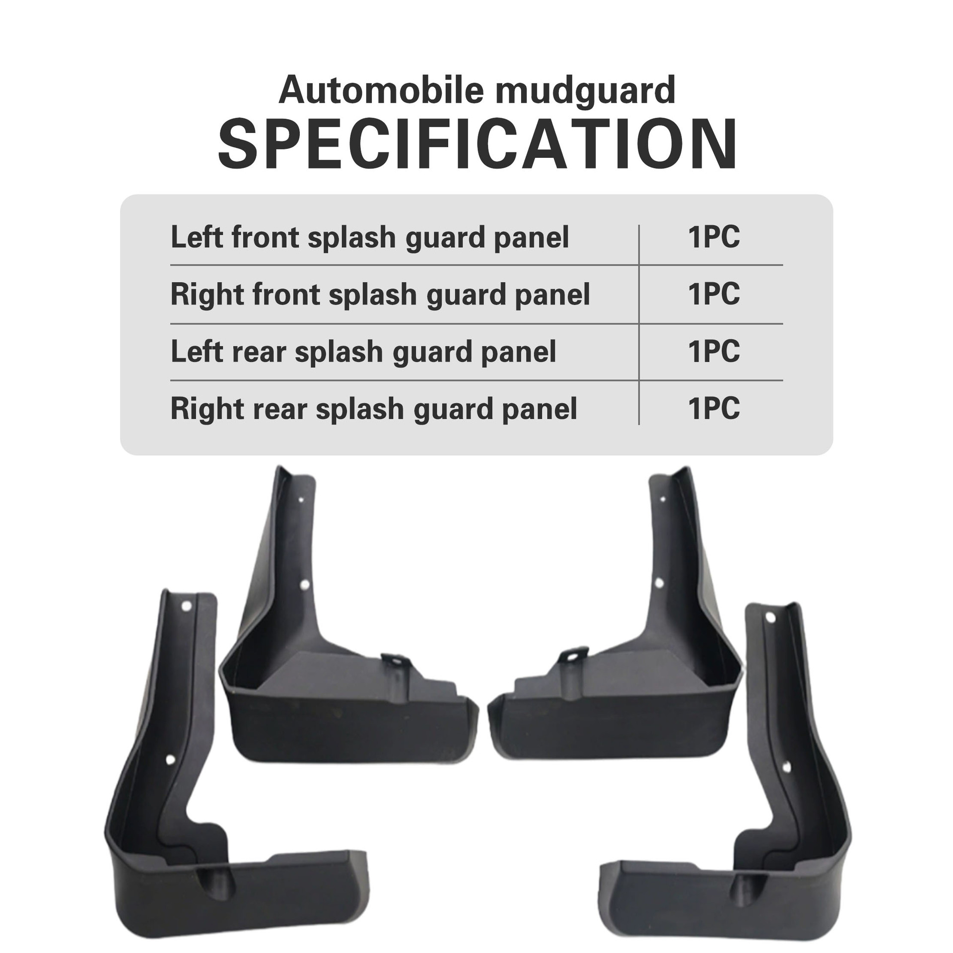 Front and Rear Car Mudguards Set for CHANGAN UNI-T SPORT 2023+ (Black PP) - Image 4