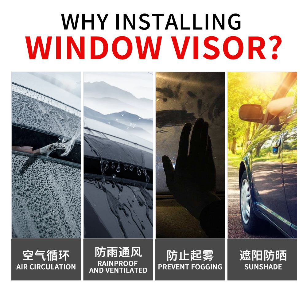 Window Deflectors Door Rain Guard Set for CHANGAN UNI-T 2021-2025 4PCS - Image 3