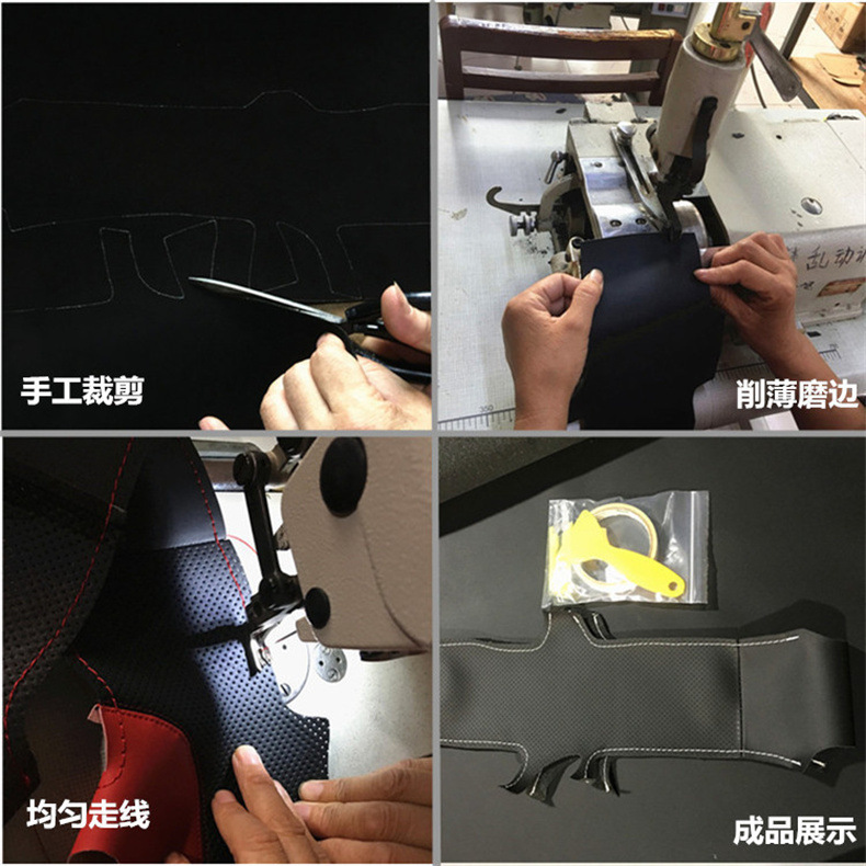 Hand-Sewn Genuine Cowhide Leather Steering Wheel Cover for CHANGAN UNI-K - Image 2