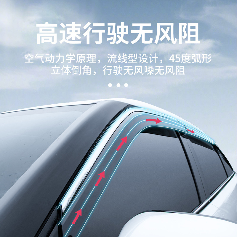 Window Deflectors Rain Shields with Stainless Steel Trim for CHANGAN UNI-V and UNI-V iDD - Image 3