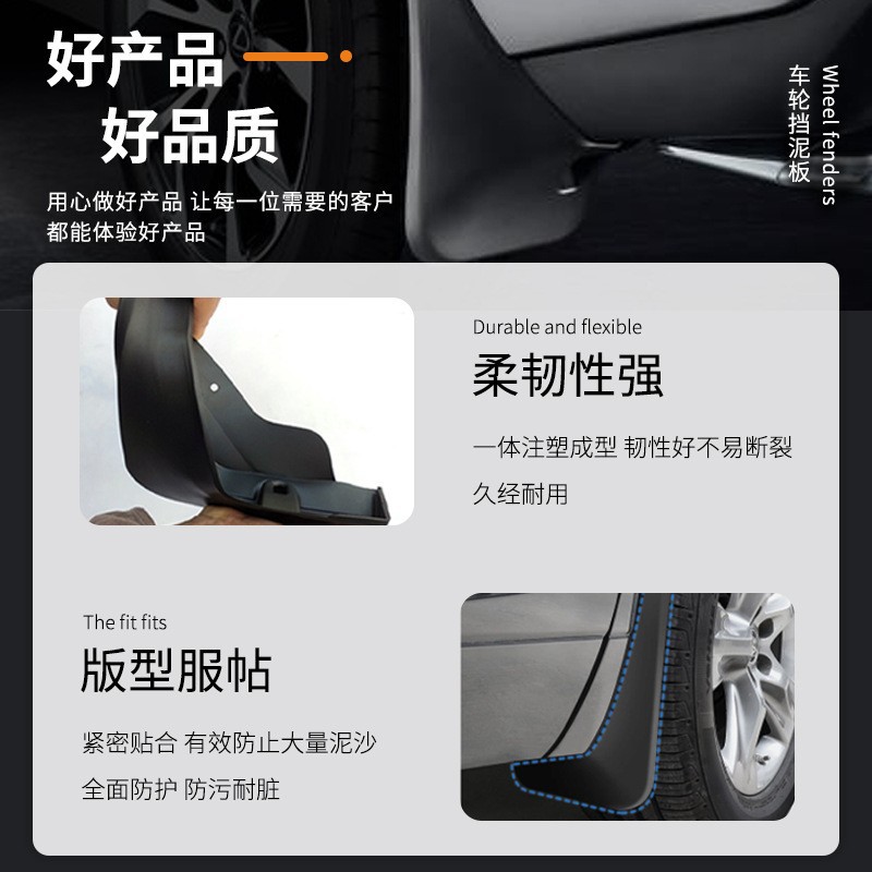 4Pcs Front and Rear Tire Mudguards Anti-Splash Mud Flaps Black for DEEPAL S07 - Image 3