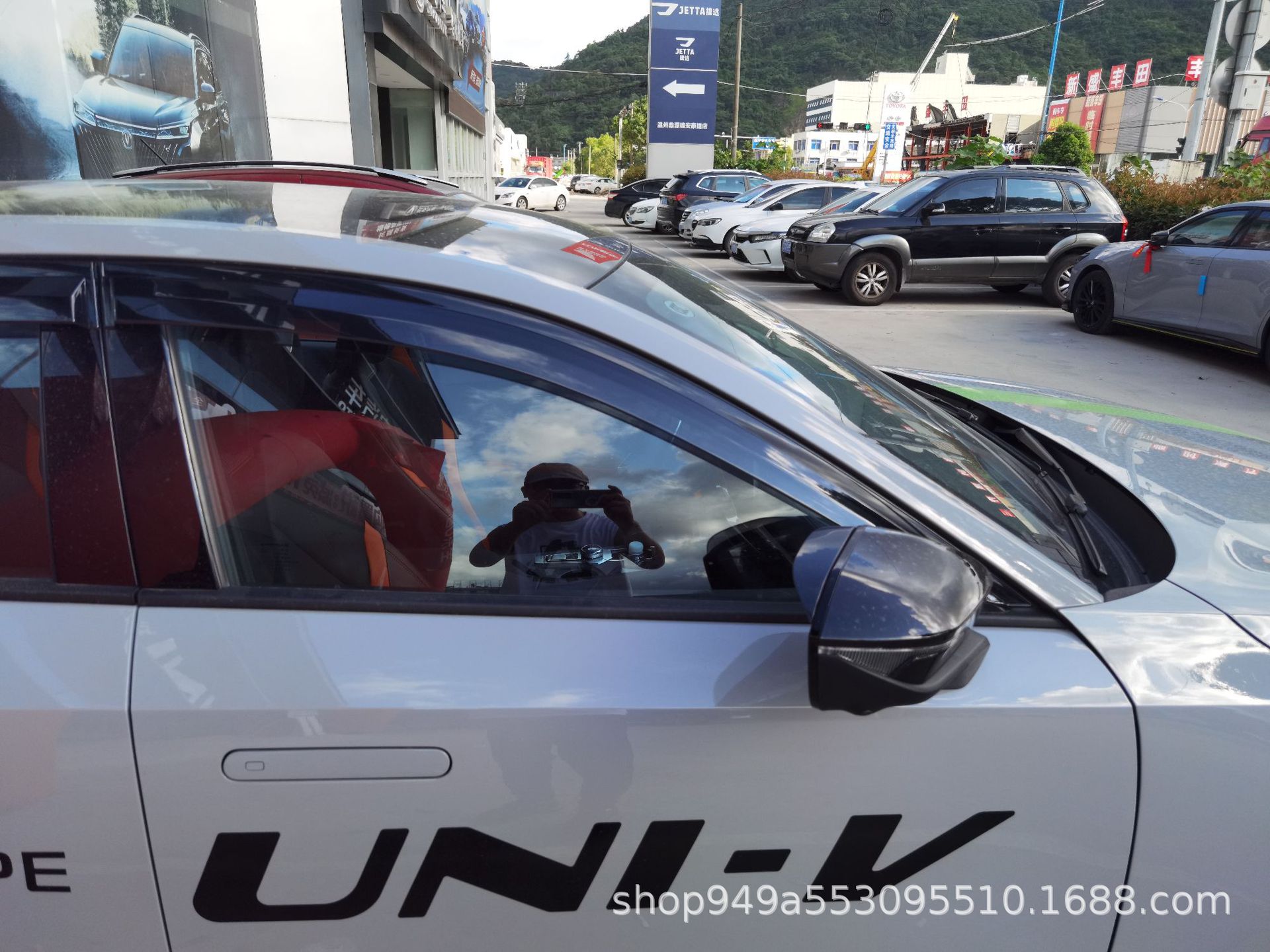 Black Warrior Window Rain Guard Shields with Sun Visor Trim for CHANGAN UNI-V (2022+) - Image 3