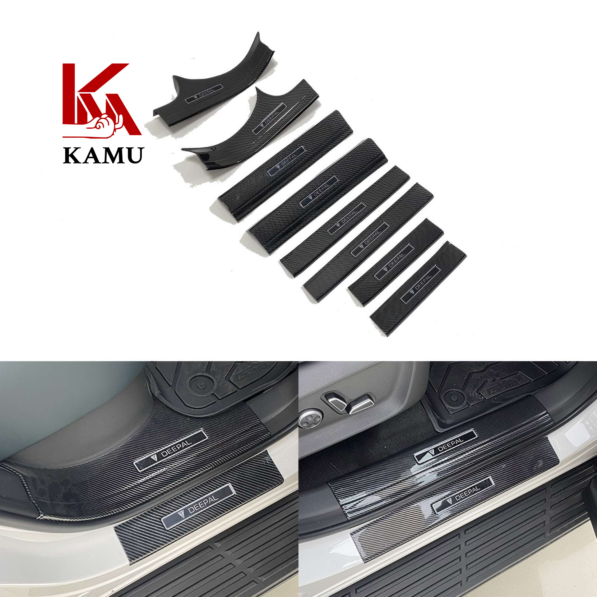 Carbon Fiber Pattern Door Sill Guards Welcome Pedals for DEEPAL G318 (ABS) - Image 2