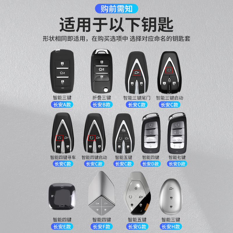 Zinc Alloy Metal Car Key Cover Case for CHANGAN CS35 PLUS, UNI-K, CS55, and CS75 PLUS - Image 2