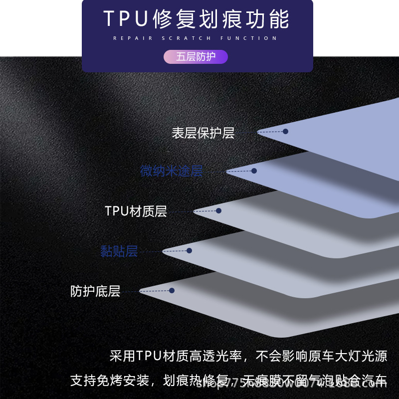 Blackened TPU Headlight and Daytime Running Light Color-Changing Protection Film for CHANGAN UNI-V - Image 4