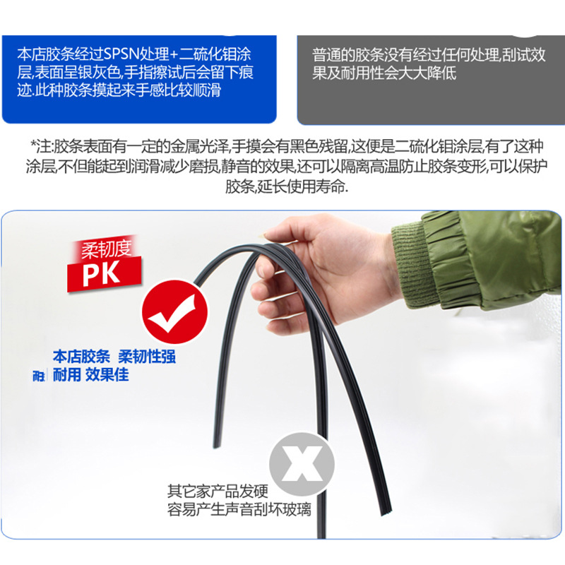 Premium Silent Wiper Blade Refill Strips (1 Pair) for CHANGAN CS Series, Eado, and Yuexiang - Image 3