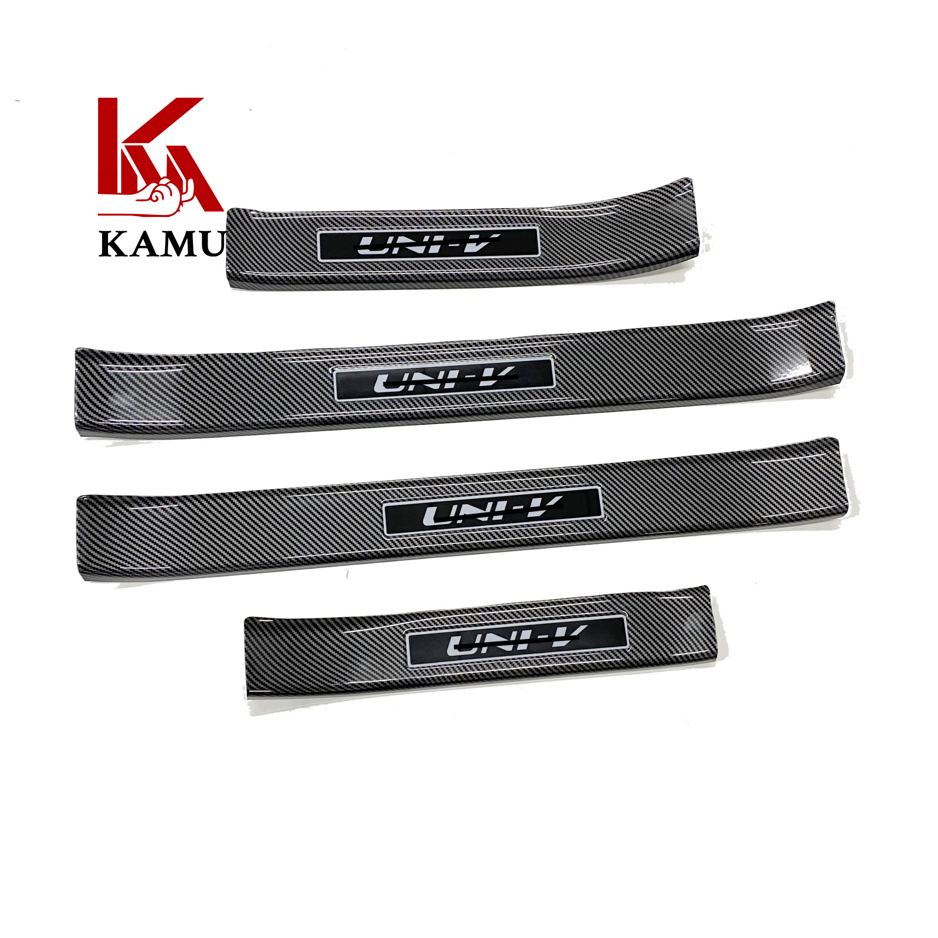 Outer Door Sill Protectors Carbon Fiber Pattern ABS Scuff Plates for CHANGAN UNI-V - Image 4