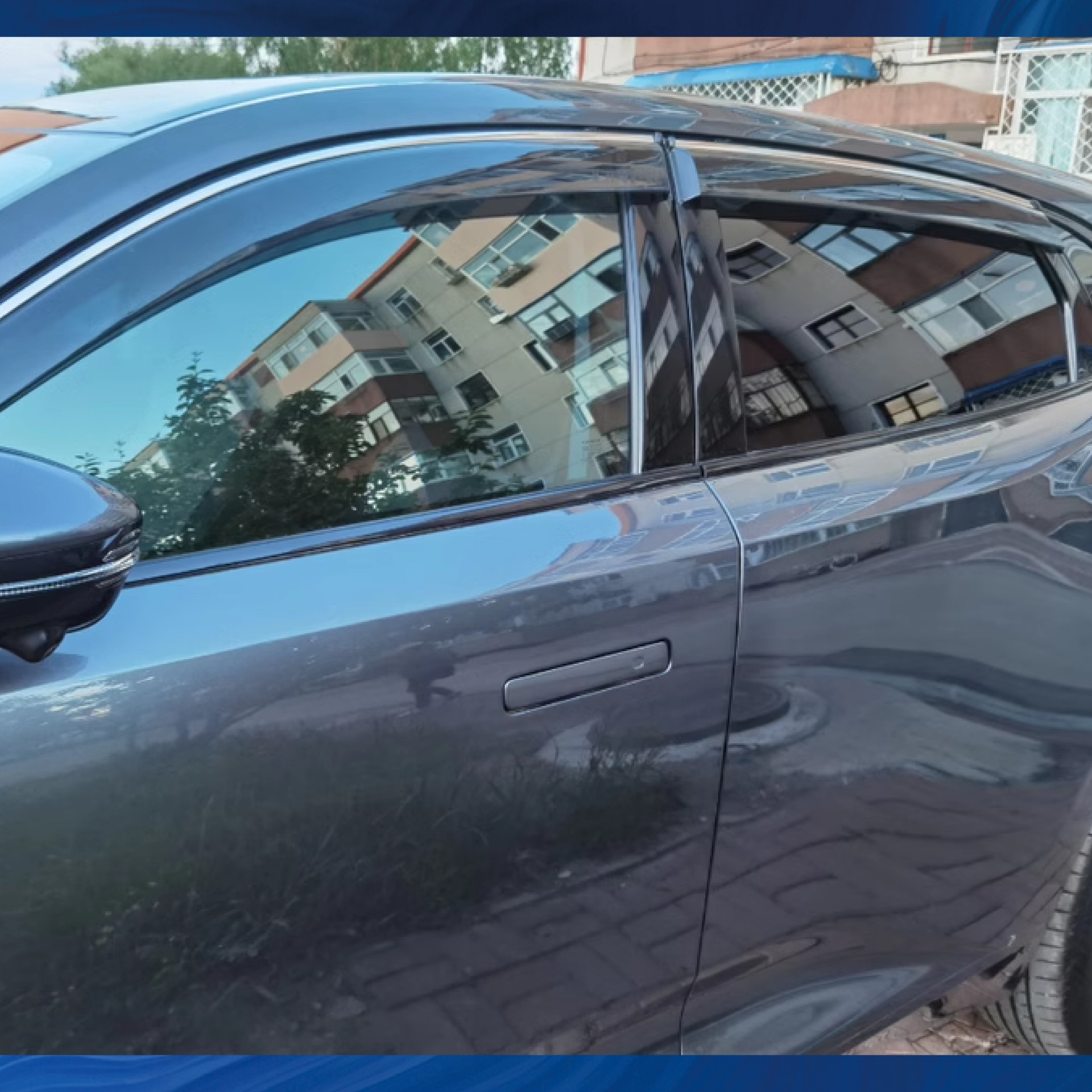 Window Rain Guard Vent Shade Set Black Acrylic for 2021 CHANGAN UNI-K - Image 4