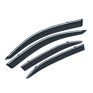 DEEPAL G318 Window Rain Shield Deflectors with Stainless Steel Trim - 4-Piece Set