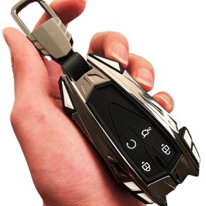Zinc Alloy Remote Key Fob Case with Carbon Fiber Strap for CHANGAN UNI-K / iDD