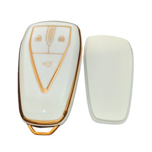 TPU Car Key Cover with Gold Trim for CHANGAN CS55 PLUS, UNI-T, OSHAN X5/X7