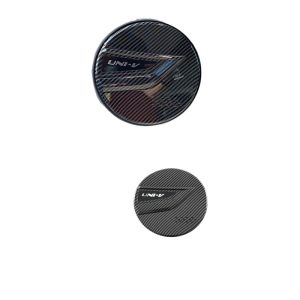Carbon Fiber Style Fuel Tank Cover Trim for 2022+ CHANGAN UNI-V, ABS Decorative Patch