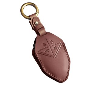 Genuine Leather Smart Key Case Cover with Buckle for CHANGAN Deepal SL03, UNI-K, UNI-T, UNI-V, and CS75 PLUS