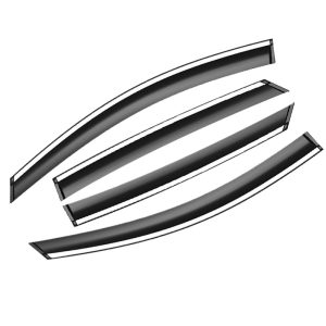 Window Rain Guards and Side Deflectors Set for DEEPAL G318, 4-Piece Acrylic avec Stainless Steel Trim