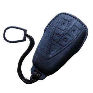 Suede Leather All-Inclusive Remote Key Fob Cover with T-Buckle for Changan CS75 PLUS UNI-V OSHAN Series