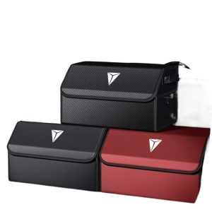 Rear Trunk Leather Organizer Storage Box Carbon Fiber Texture for DEEPAL SL03 and S7