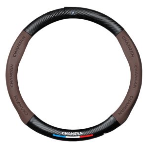 Carbon Fiber Leather Steering Wheel Cover for CHANGAN CS35 CS55 CS75 PLUS UNI-T OSHAN X7