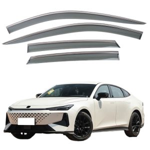 Window Rain Guards with Stainless Steel Trim for CHANGAN UNI-V (2024+), 4-Piece Set