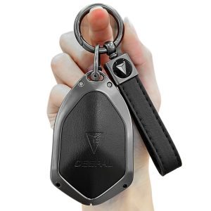 Zinc Alloy Car Key Fob Cover and Leather Strap for DEEPAL S7 S07 SL03 L07 S05 G318