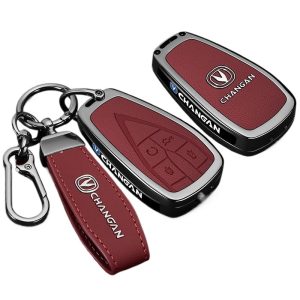 Zinc Alloy Luxury Key Cover Case and Keychain for CHANGAN CS75 PLUS, CS55 PLUS, UNI-T, and UNI-V