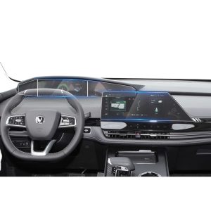 Tempered Screen Protector and Nano Film Set for CHANGAN UNI-K Navigation and Instrument Display