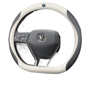 Genuine Leather Suede Steering Wheel Cover D-Shape for DEEPAL S07 S7 SL03