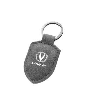 Carbon Fiber Pattern Leather Shield Keychain for CHANGAN UNI-K/V/T/Z Series