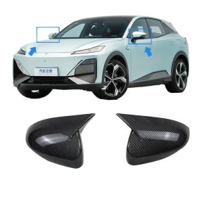 Horn Style Rearview Mirror Covers for DEEPAL S07 (S7) - Gloss Black / Carbon Fiber Finish