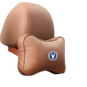 Car Interior Headrest and Lumbar Cushion Set in Black Faux Leather for CHANGAN CS75/PLUS/CS35/EADO/BENBEN/UNI-T