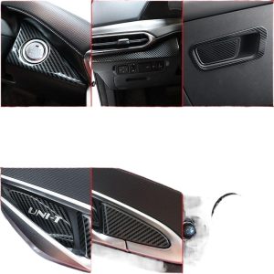 Carbon Fiber Pattern Stainless Steel Interior Door Handle Bowl Trim for CHANGAN UNI-T