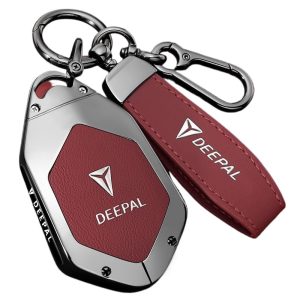 Full Coverage Zinc Alloy Key Case with Leather Pattern for DEEPAL S07 S7 SL03 and G318