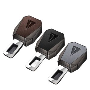 Seat Belt Buckle Extender for DEEPAL SL03 / S7 / G318 - Zinc Alloy with Deepal Logo Gray Litchi Pattern Pair