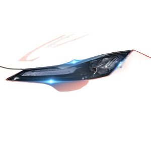 TPU Headlight Protection Film Transparent Smoked Black for DEEPAL S07