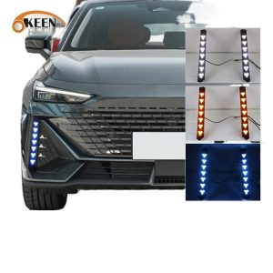LED Daytime Running Lights for 2022 CHANGAN UNI-V, Three-Color Streamer Turn Signals