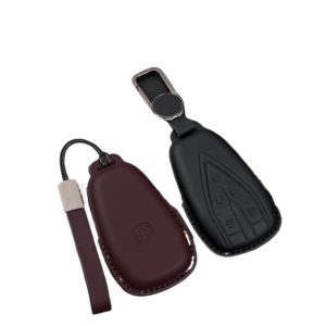 Genuine Leather Car Key Case Cover for CHANGAN CS75 PLUS, CS35, Eado, OSHAN X5/X7, and UNI-K/T