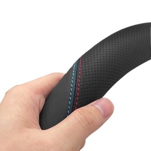 Genuine Leather Steering Wheel Cover Anti-Slip and Breathable for DEEPAL G318